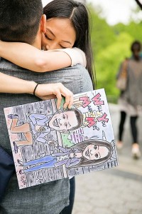 Central Park Marriage Proposal at Belvedere Castle Central Park Caricature Artist Marriage Proposal at Belvedere Castle